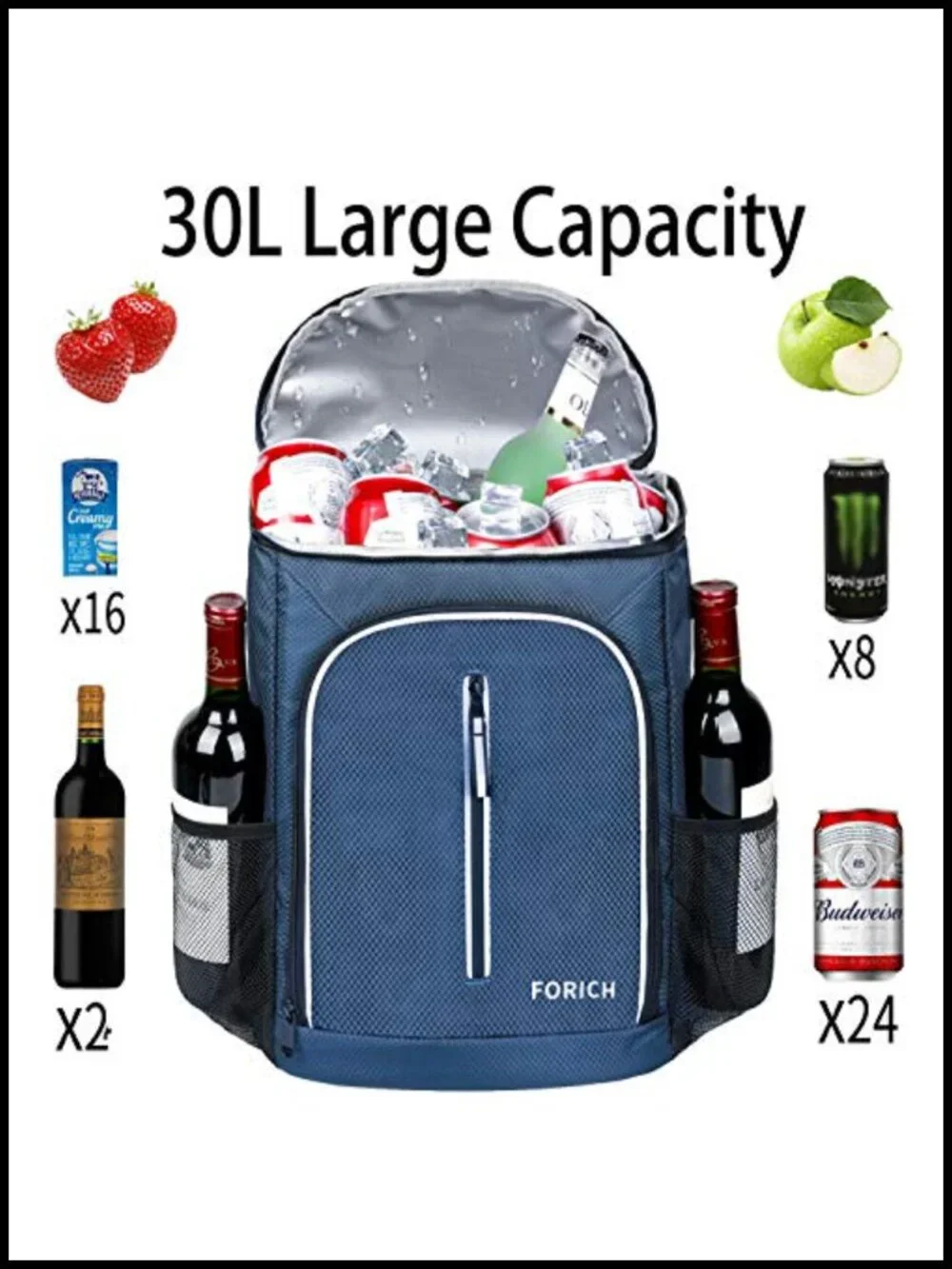 Insulated Cooler Backpack Leak Proof Waterproof Lunch Travel Hiking Camping